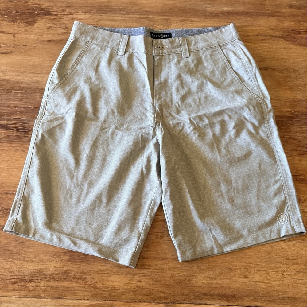 Hang Ten Men's Walking Shorts Size 32 Waist White Line 10" Inseam New